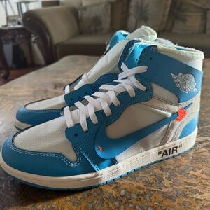 Nike Air Blue and White High-Top Sneakers